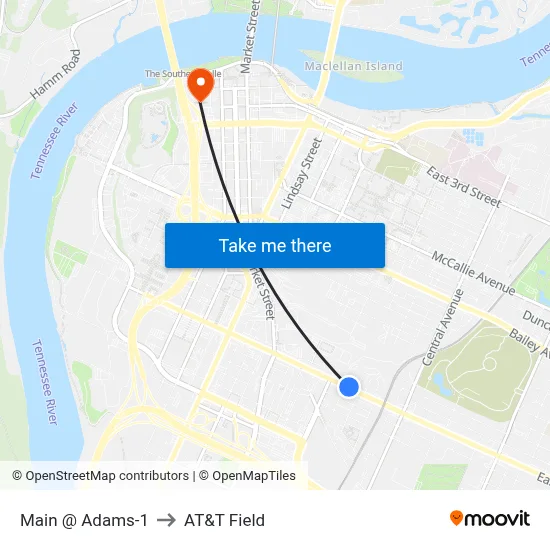 Main @ Adams-1 to AT&T Field map