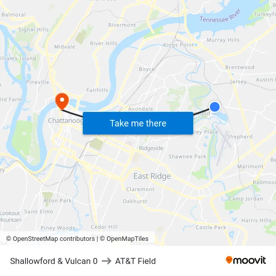 Shallowford & Vulcan 0 to AT&T Field map
