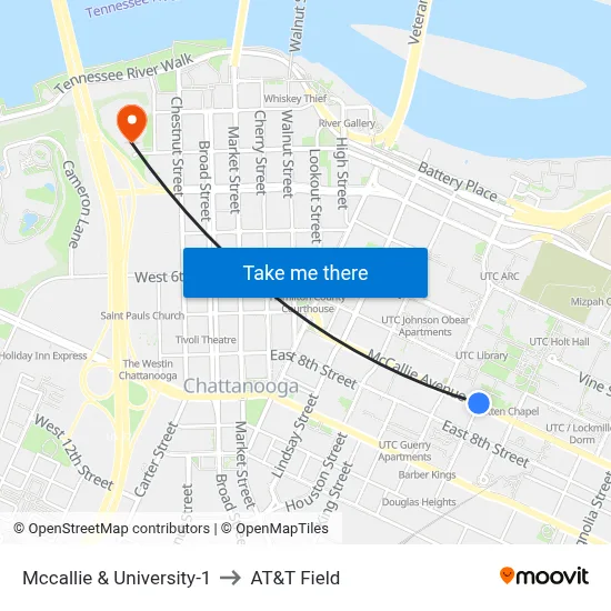 Mccallie & University-1 to AT&T Field map