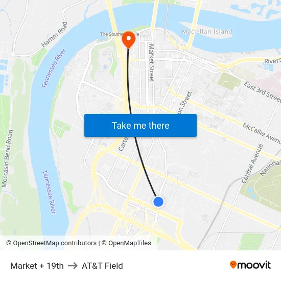 Market + 19th to AT&T Field map