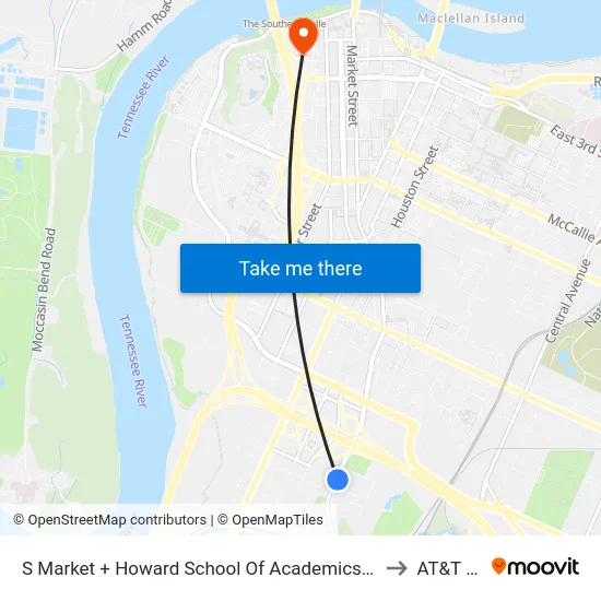 S Market + Howard School Of Academics And Technology to AT&T Field map