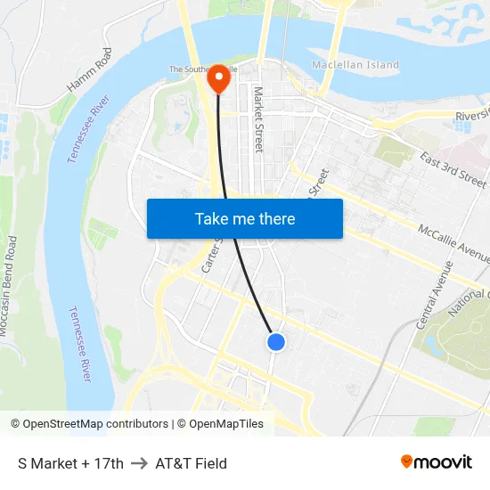 S Market + 17th to AT&T Field map