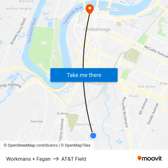 Workmans + Fagan to AT&T Field map