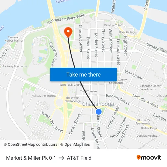 Market & Miller Pk 0-1 to AT&T Field map