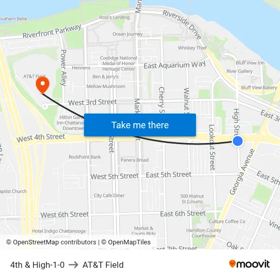 4th & High-1-0 to AT&T Field map