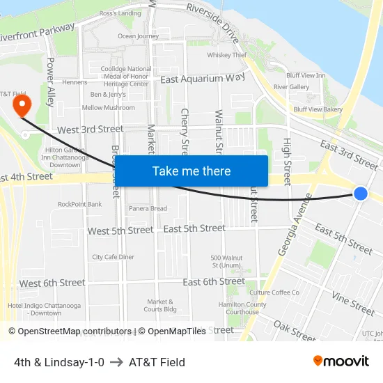 4th & Lindsay-1-0 to AT&T Field map