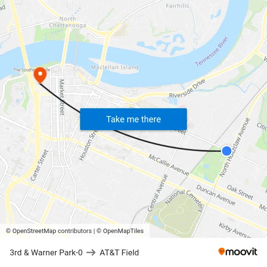 3rd & Warner Park-0 to AT&T Field map