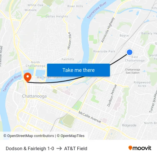 Dodson & Fairleigh 1-0 to AT&T Field map