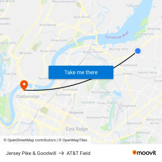 Jersey Pike & Goodwill to AT&T Field map