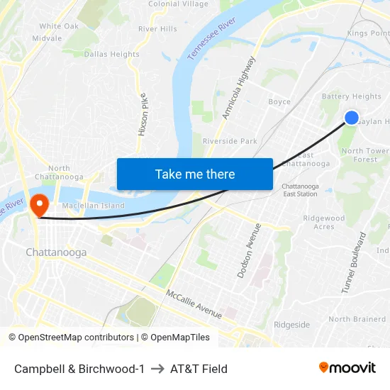 Campbell & Birchwood-1 to AT&T Field map