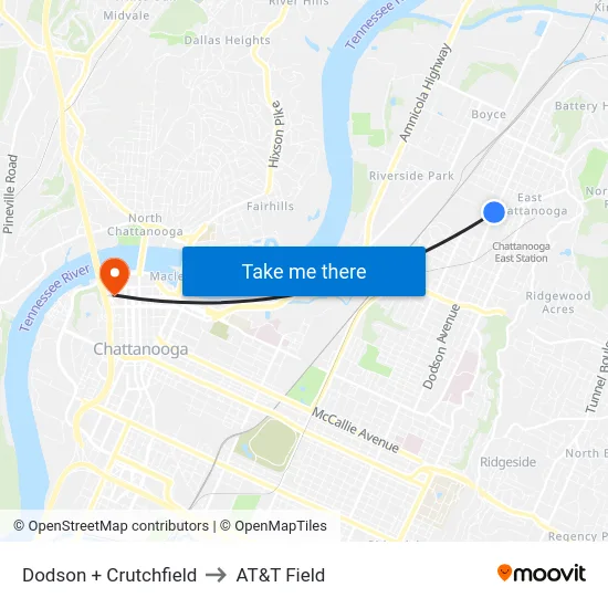 Dodson + Crutchfield to AT&T Field map