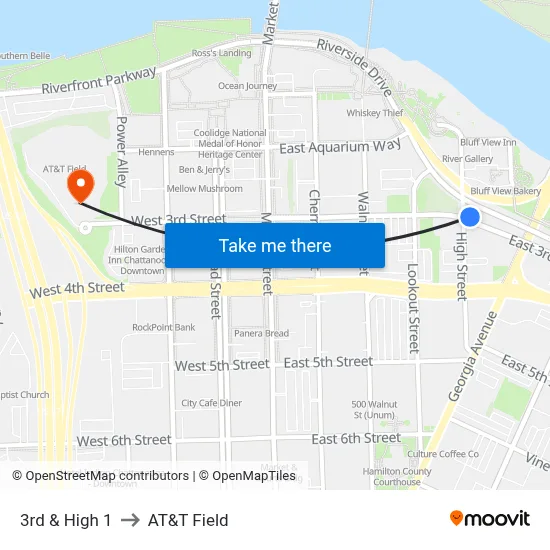 3rd & High 1 to AT&T Field map