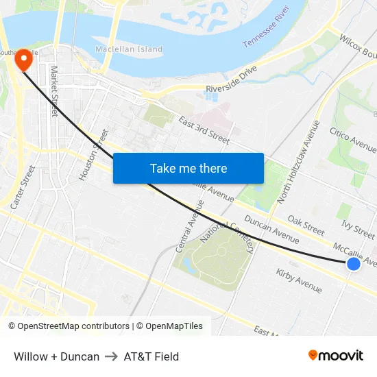 Willow + Duncan to AT&T Field map