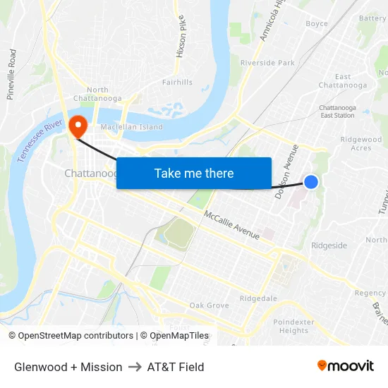 Glenwood + Mission to AT&T Field map