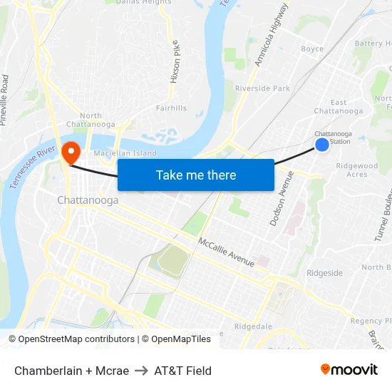 Chamberlain + Mcrae to AT&T Field map