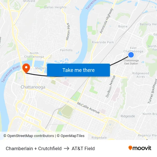 Chamberlain + Crutchfield to AT&T Field map