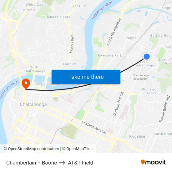 Chamberlain + Boone to AT&T Field map