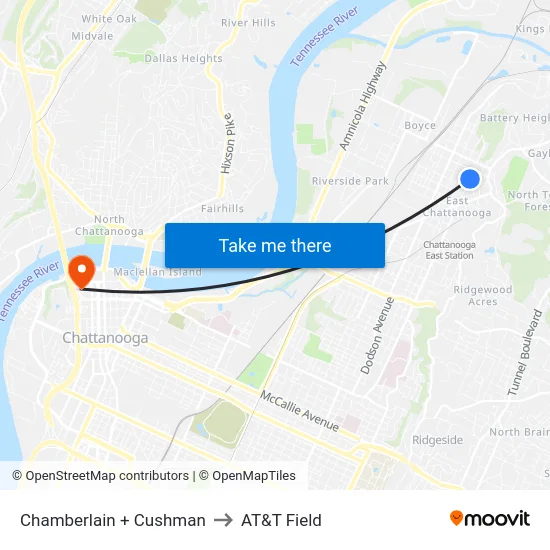 Chamberlain + Cushman to AT&T Field map