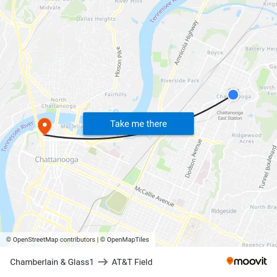 Chamberlain & Glass1 to AT&T Field map
