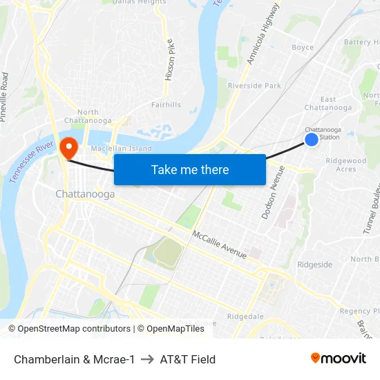 Chamberlain & Mcrae-1 to AT&T Field map