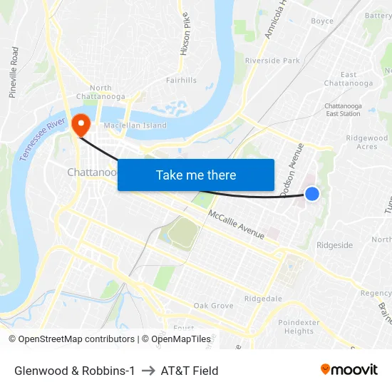 Glenwood & Robbins-1 to AT&T Field map