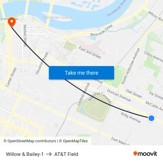 Willow & Bailey-1 to AT&T Field map