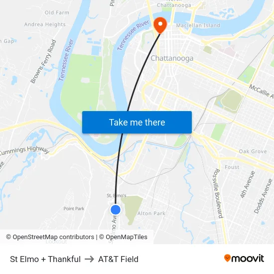St Elmo + Thankful to AT&T Field map