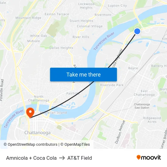 Amnicola + Coca Cola to AT&T Field map