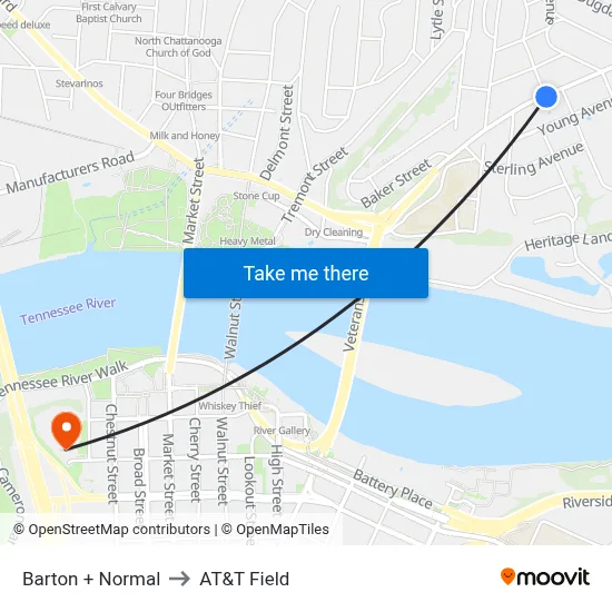 Barton + Normal to AT&T Field map