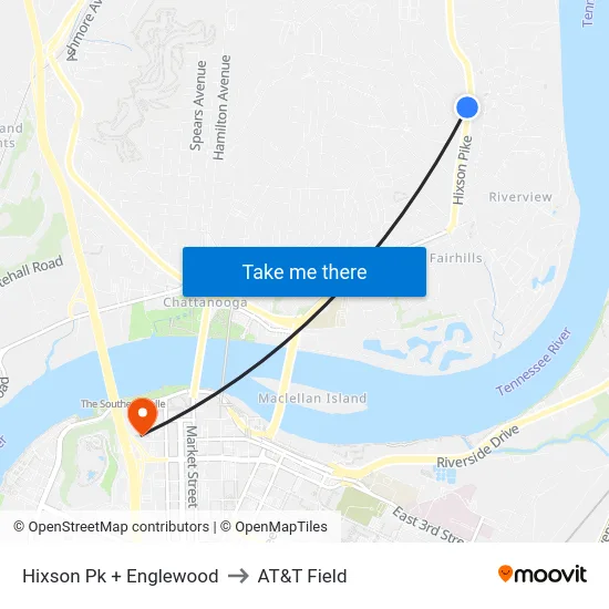 Hixson Pk + Englewood to AT&T Field map