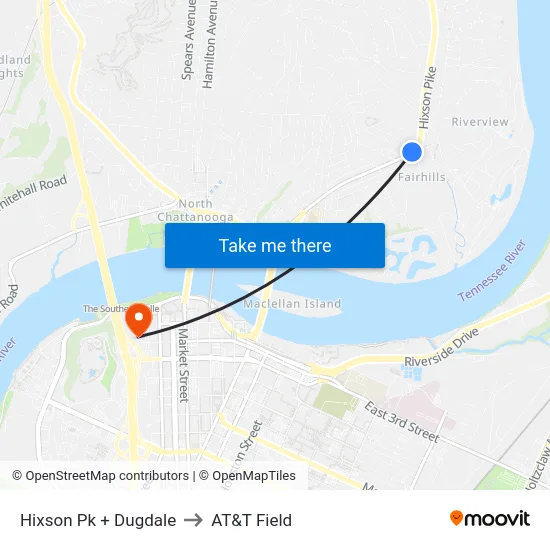 Hixson Pk + Dugdale to AT&T Field map