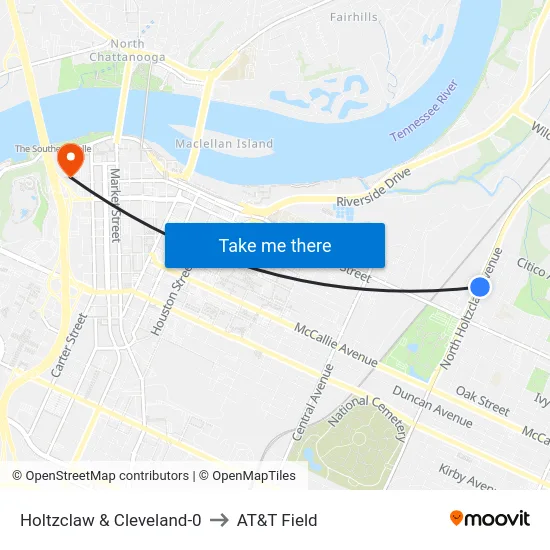Holtzclaw & Cleveland-0 to AT&T Field map
