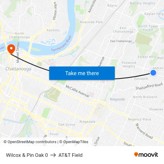 Wilcox & Pin Oak 0 to AT&T Field map