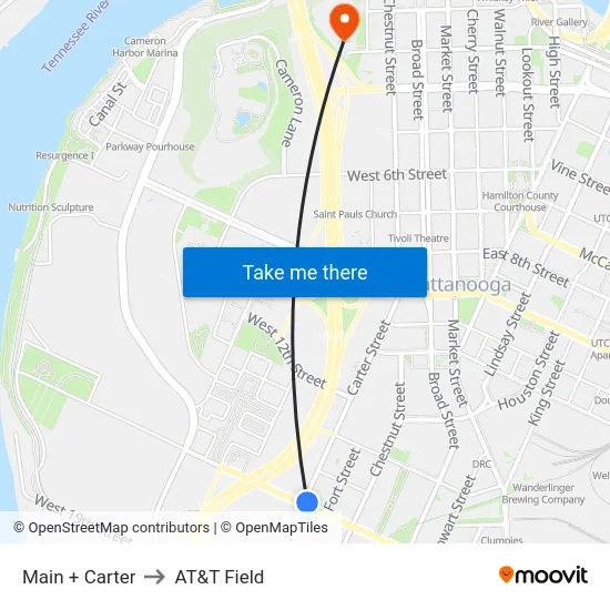 Main + Carter to AT&T Field map