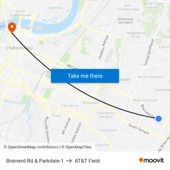 Brainerd Rd & Parkdale-1 to AT&T Field map