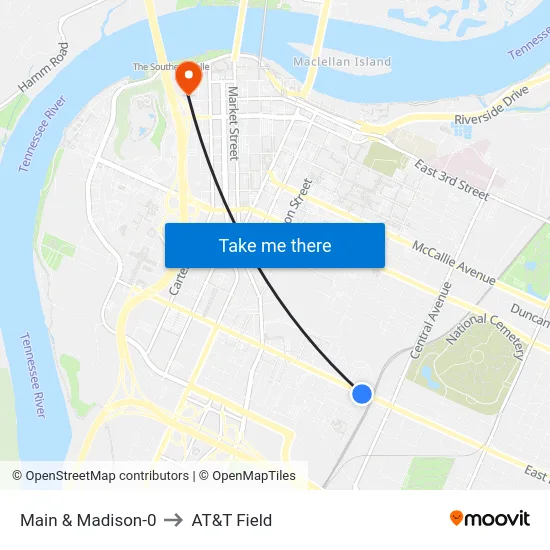 Main & Madison-0 to AT&T Field map