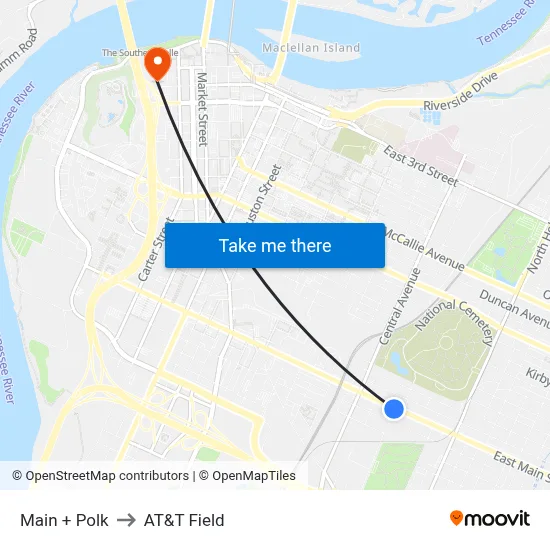 Main + Polk to AT&T Field map