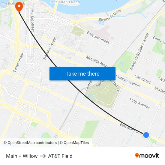 Main + Willow to AT&T Field map
