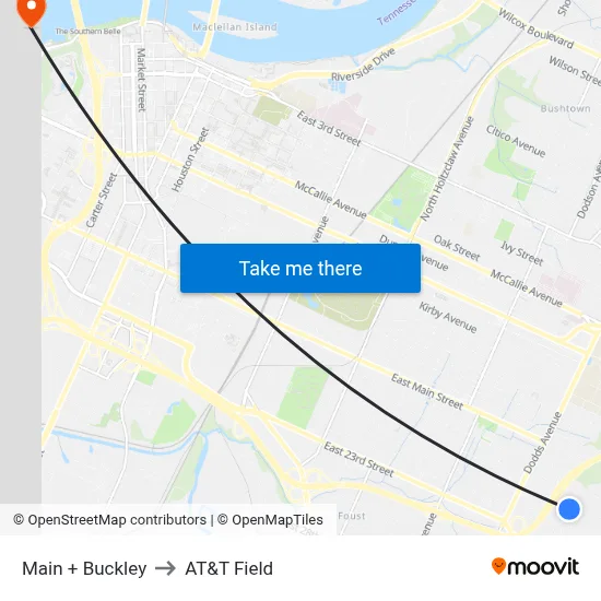 Main + Buckley to AT&T Field map