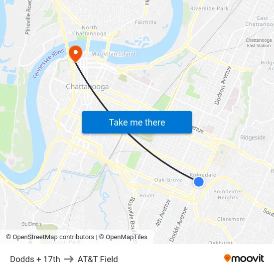 Dodds + 17th to AT&T Field map
