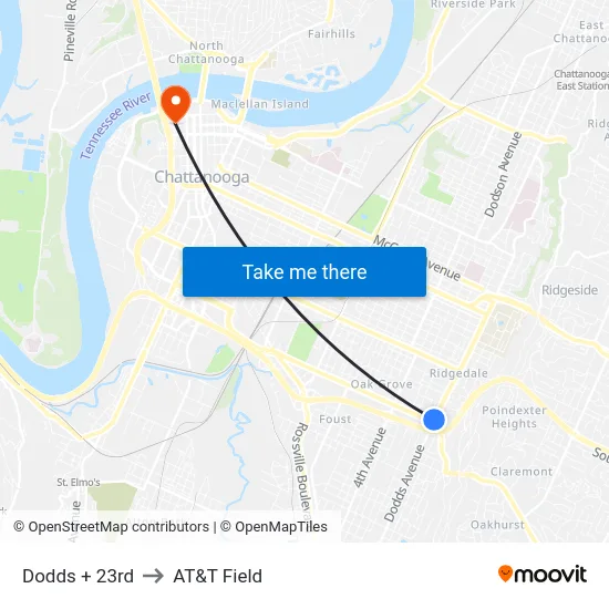 Dodds + 23rd to AT&T Field map