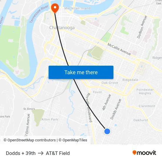 Dodds + 39th to AT&T Field map