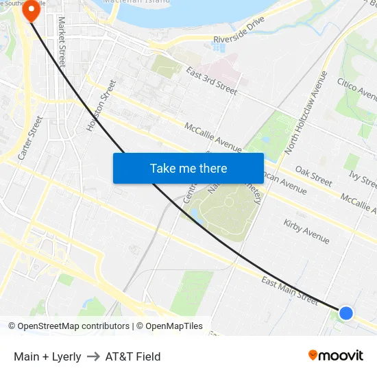 Main + Lyerly to AT&T Field map
