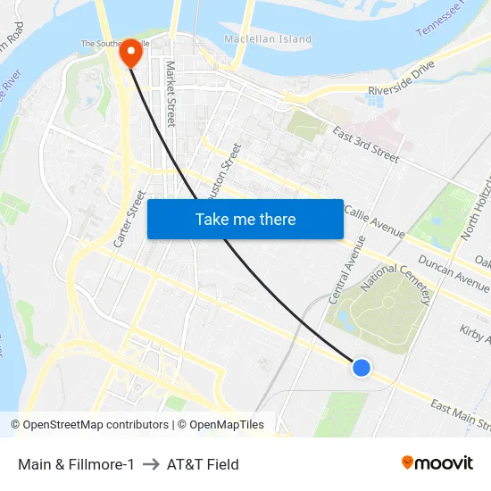 Main & Fillmore-1 to AT&T Field map