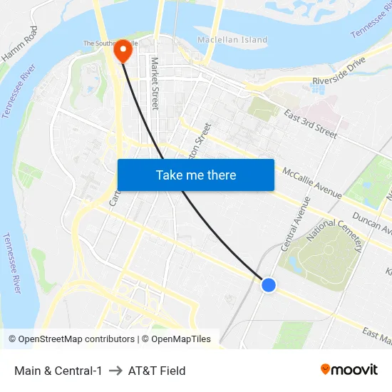 Main & Central-1 to AT&T Field map