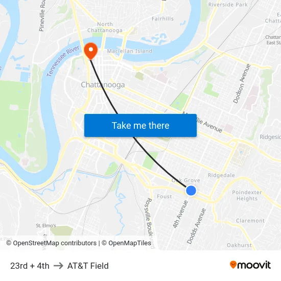 23rd + 4th to AT&T Field map