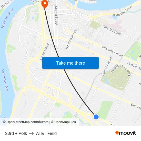 23rd + Polk to AT&T Field map