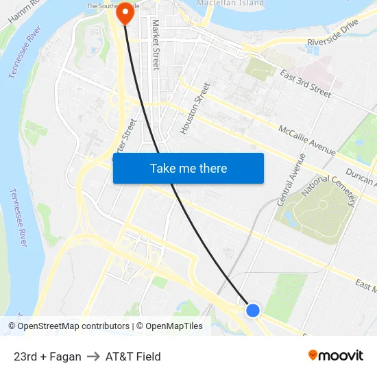 23rd + Fagan to AT&T Field map