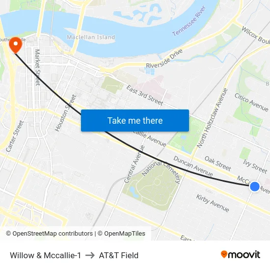 Willow & Mccallie-1 to AT&T Field map