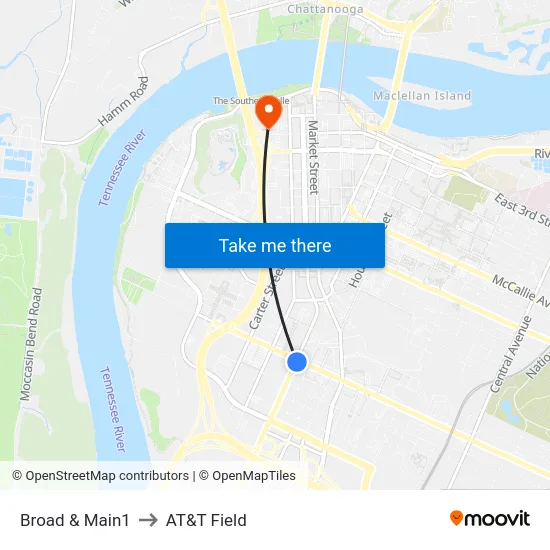 Broad & Main1 to AT&T Field map